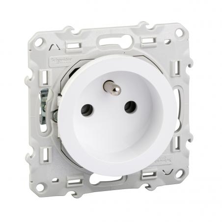 ODACE PRISE DE COURANT 2P+T BLANC A GRIFFES 2 CONNEXIONS RAPIDES PAR PÔLE SCHNEIDER S525059