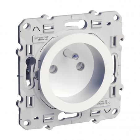 ODACE PRISE DE COURANT 2P+T BLANC A GRIFFES 2 CONNEXIONS RAPIDES PAR PÔLE SCHNEIDER S525059