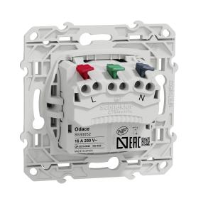Odace prise de courant 2P+T affleurante Alu connexion rapide SCHNEIDER S530052 2