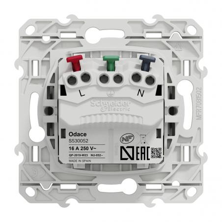 Odace prise de courant 2P+T affleurante Alu connexion rapide SCHNEIDER S530052