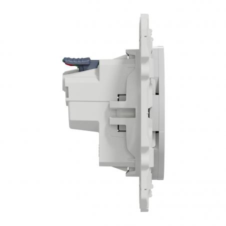 Odace prise de courant 2P+T affleurante Alu connexion rapide SCHNEIDER S530052