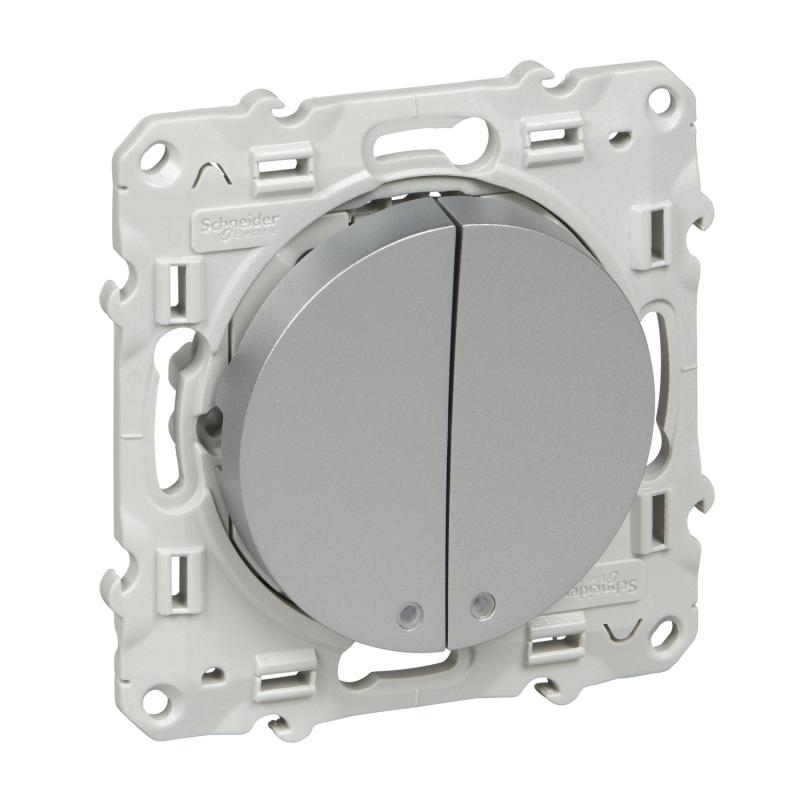 Odace poussoir lumineux 10 A à vis LED bleu 0 15 mA localisation SCHNEIDER