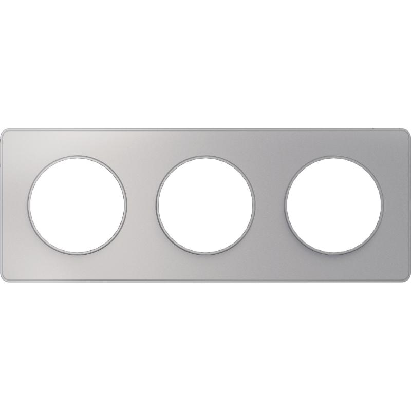 Odace Touch plaque Alu 3 postes horiz. ou vert. entraxe 71mm SCHNEIDER S530806
