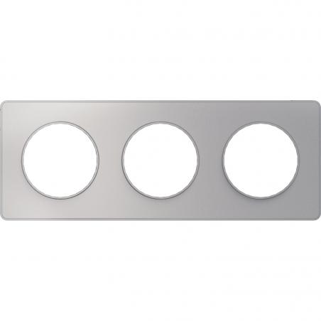 Odace Touch plaque Alu 3 postes horiz. ou vert. entraxe 71mm SCHNEIDER S530806