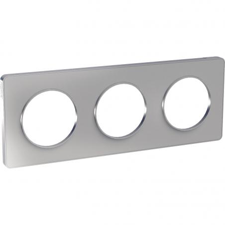 Odace Touch plaque Alu 3 postes horiz. ou vert. entraxe 71mm SCHNEIDER S530806