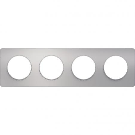 Odace Touch plaque Alu 4 postes horiz. ou vert. entraxe 71mm SCHNEIDER S530808