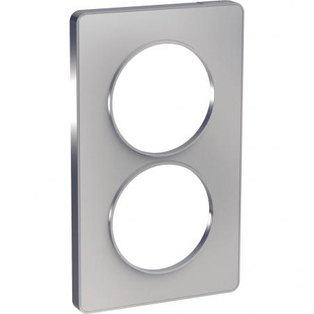 Odace Touch plaque Alu verticaux entraxe 57mm SCHNEIDER