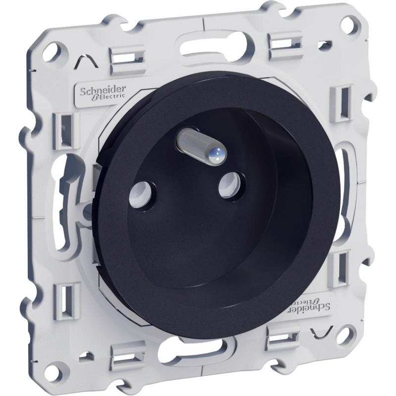 Odace prise de courant 2P+T Anthracite à vis connexion rapide SCHNEIDER S540059