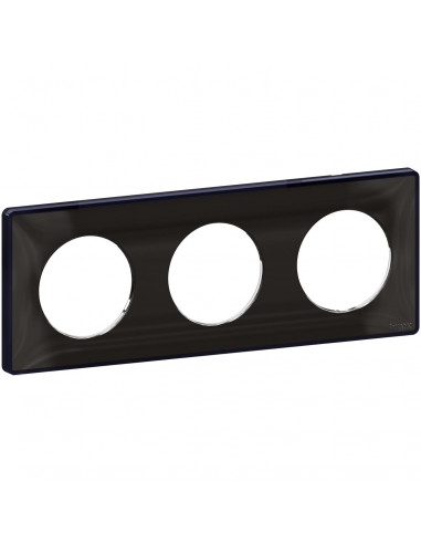 ODACE YOU NOIR PLAQUE DE FINITION SUPPORT ANTHRACITE 3 POSTES ENTRAXE 71MM SCHNEIDER S540906Z