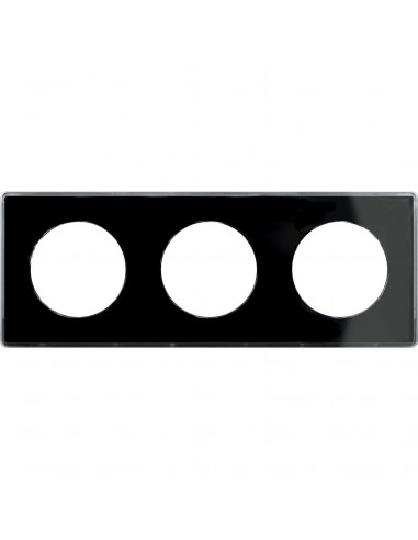 ODACE YOU NOIR PLAQUE DE FINITION SUPPORT ANTHRACITE 3 POSTES ENTRAXE 71MM SCHNEIDER S540906Z