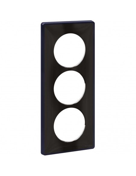 ODACE YOU NOIR PLAQUE DE FINITION SUPPORT ANTHRACITE 3 POSTES ENTRAXE 57MM SCHNEIDER S540916Z