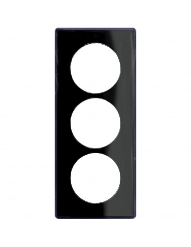 ODACE YOU NOIR PLAQUE DE FINITION SUPPORT ANTHRACITE 3 POSTES ENTRAXE 57MM SCHNEIDER S540916Z