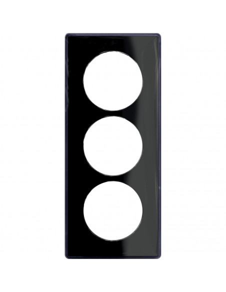 ODACE YOU NOIR PLAQUE DE FINITION SUPPORT ANTHRACITE 3 POSTES ENTRAXE 57MM SCHNEIDER S540916Z
