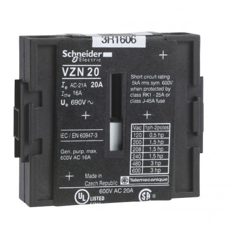 TeSys Mini-Vario pôle principal 20A pour VN-20 SCHNEIDER VZN20