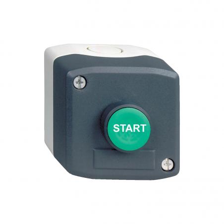 Harmony boite 1 bouton poussoir vert affleurant diam. 22 1F Start SCHNEIDER XALD103