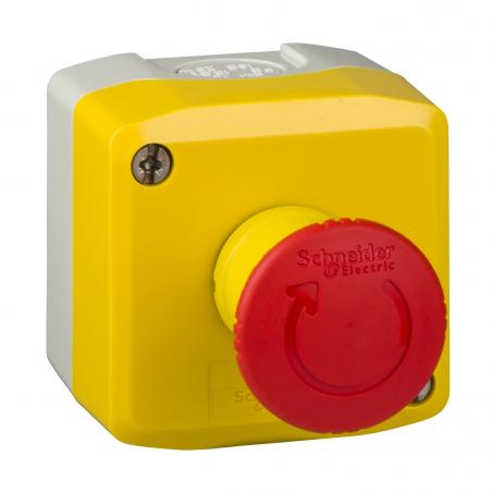 Harmony XAL boite jaune arrêt urgence rouge pousser tourner 1O diam. 40 SCHNEIDER XALK178