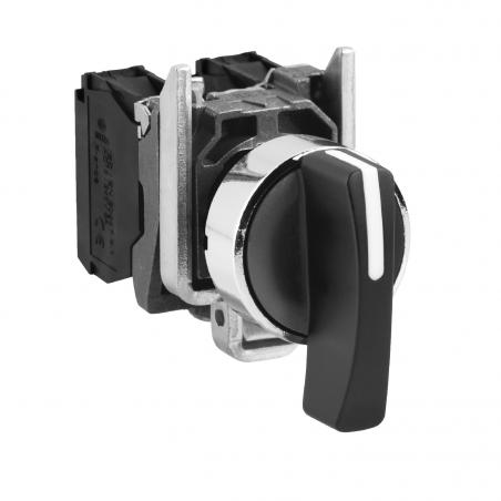 Harmony XB4 bouton tournant à crosse diam. 22 3 pos rap C noir 2F vis étr SCHNEIDER XB4BJ53