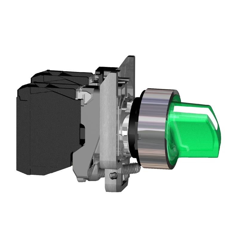 Harmony XB4 bouton à manette lumin diam. 22 2 pos fix vert 1O+1F 120V SCHNEIDER XB4BK123G5