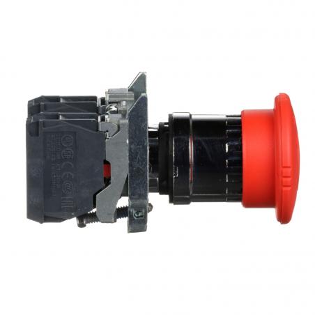 Harmony XB4 bouton arrêt urgence diam. 40 pousser tourner rouge 1O+1F vis SCHNEIDER XB4BS8445