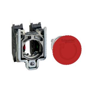 Harmony XB4 bouton arrêt urgence diam. 40 pousser tourner rouge 1O+1F res SCHNEIDER XB4BS84455 2