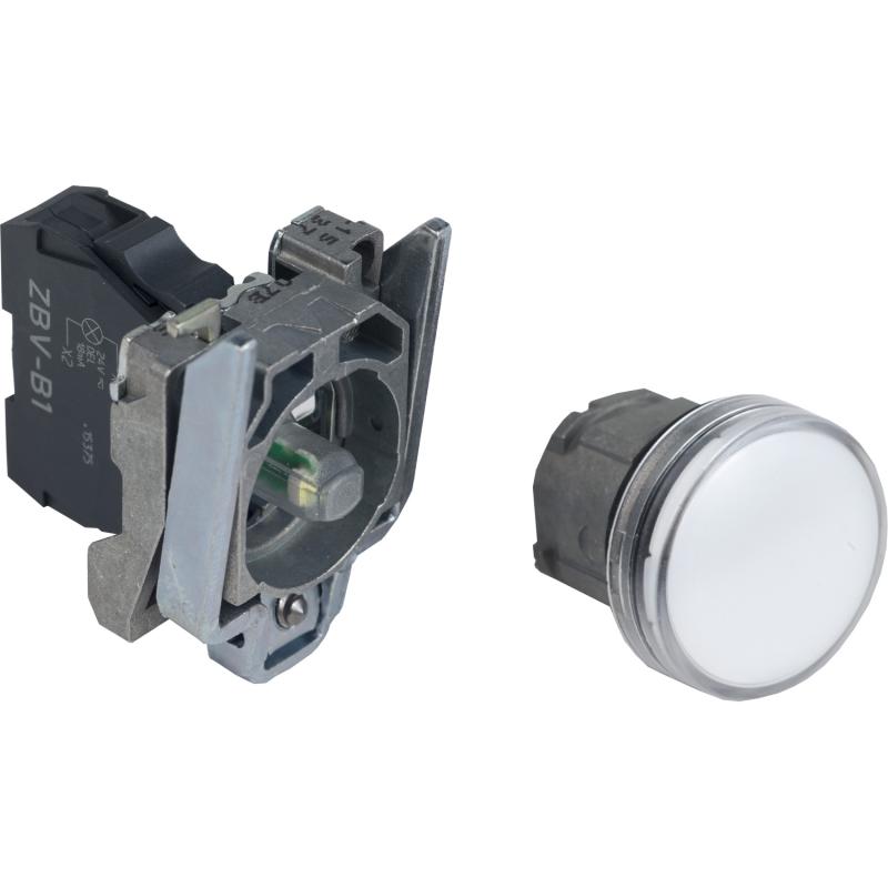 Harmony XB4 voyant lumineux DEL diam. 22 blanc 24V vis étrier SCHNEIDER XB4BVB1
