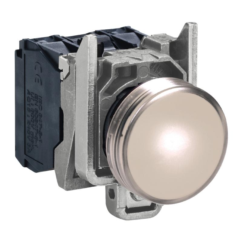 Harmony XB4 voyant lumineux DEL diam. 22 blanc 24V vis étrier SCHNEIDER XB4BVB1