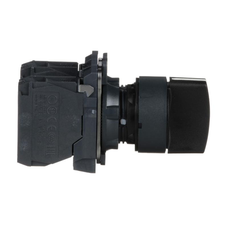 Harmony XB5 bouton tournant manette diam. 22 3 pos fix noir 2F vis étrier SCHNEIDER XB5AD33