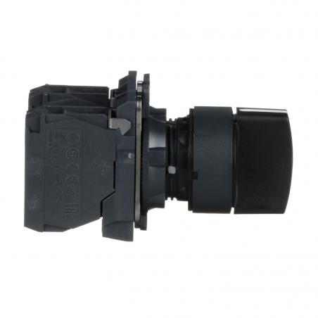 Harmony XB5 bouton tournant manette diam. 22 3 pos fix noir 2F vis étrier SCHNEIDER XB5AD33