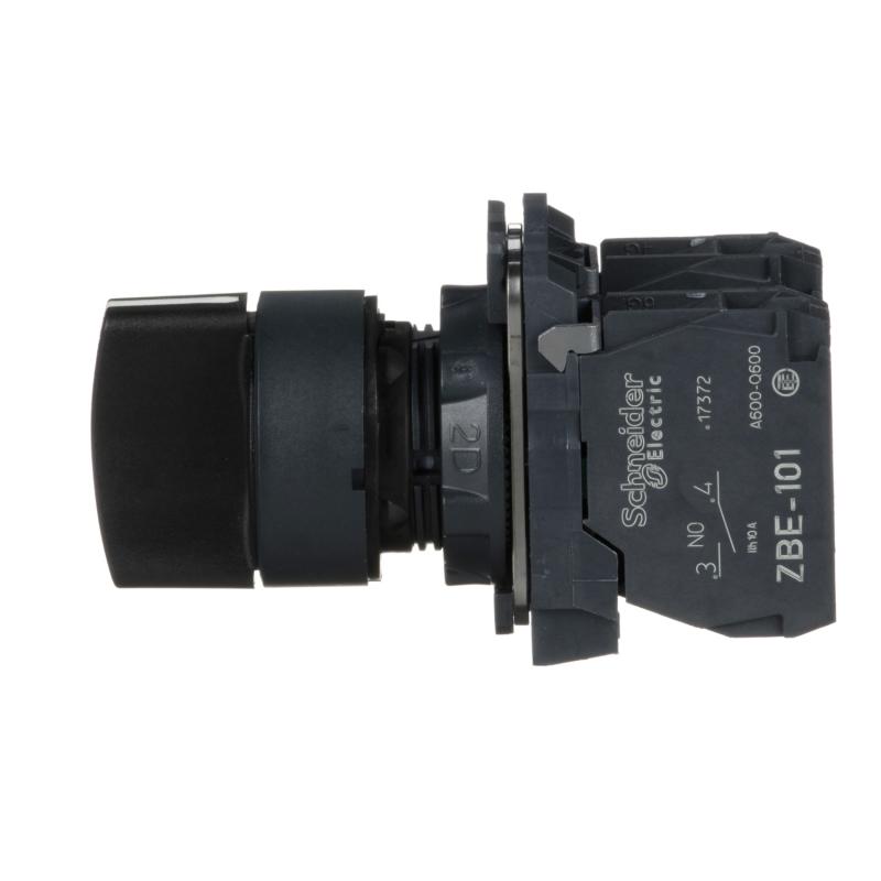 Harmony XB5 bouton tournant manette diam. 22 3 pos fix noir 2F vis étrier SCHNEIDER XB5AD33