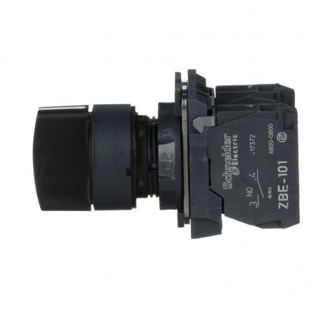 Harmony XB5 bouton tournant manette diam. 22 3 pos fix noir 2F vis étrier SCHNEIDER XB5AD33
