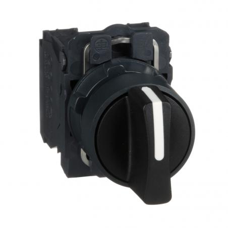 Harmony XB5 bouton tournant manette diam. 22 3 pos fix noir 2F vis étrier SCHNEIDER XB5AD33