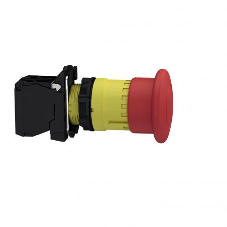 Harmony bouton poussoir arrêt d'urgence XB5 diam.  22mm rouge pousser/tirer SCHNEIDER XB5AT842