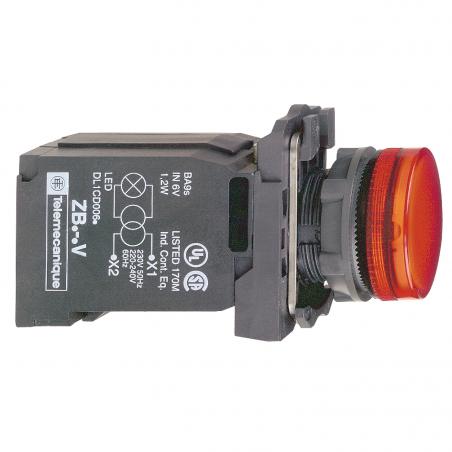 Harmony XB5 voyant lumineux BA9s diam. 22 rouge 230V vis étrier SCHNEIDER XB5AV44