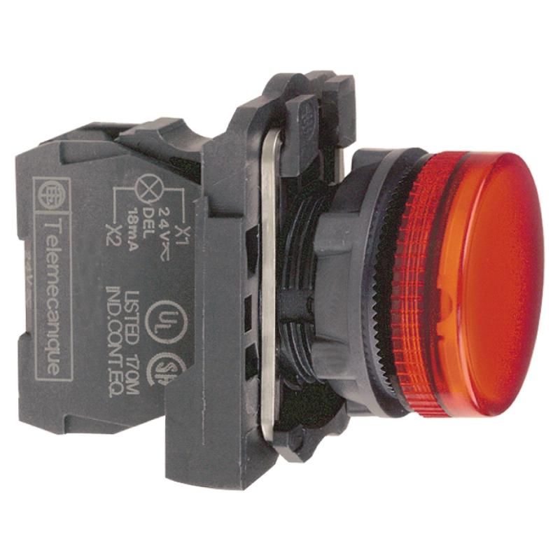 Harmony XB5 voyant lumineux DEL diam. 22 rouge 24V vis étrier SCHNEIDER XB5AVB4