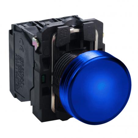 Harmony XB5 voyant lumineux DEL diam. 22 bleu 24V vis étrier SCHNEIDER XB5AVB6