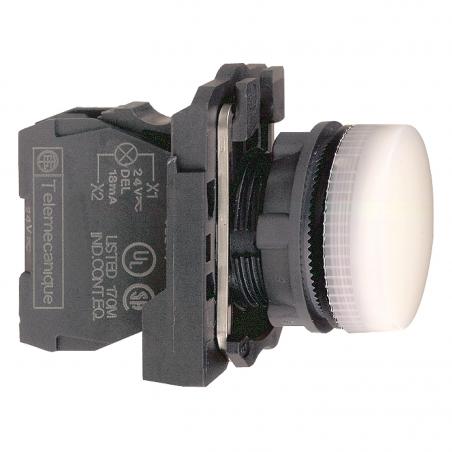 Harmony XB5 voyant lumineux DEL diam. 22 blanc 230V vis étrier SCHNEIDER XB5AVM1