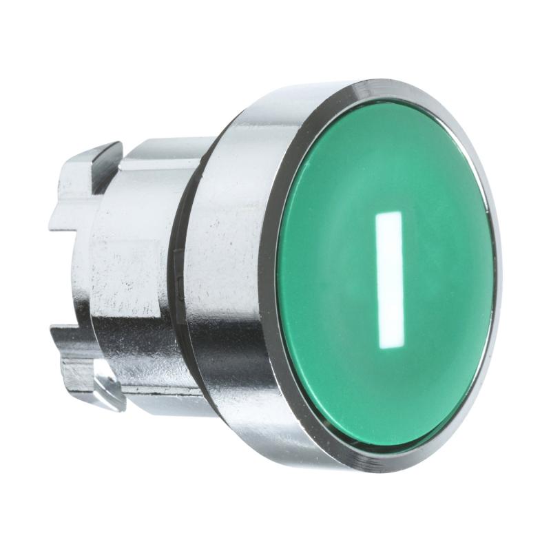 Harmony XB4 tête bouton poussoir affleurant diam. 22 vert texte 'I' SCHNEIDER ZB4BA331
