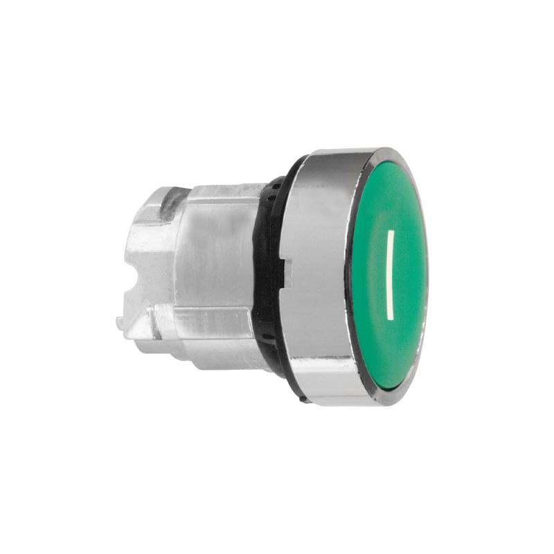 Harmony XB4 tête bouton poussoir affleurant diam. 22 vert texte 'I' SCHNEIDER ZB4BA331