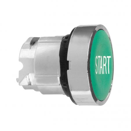 Harmony XB4 tête bouton poussoir affleurant diam. 22 vert texte 'START' SCHNEIDER ZB4BA333