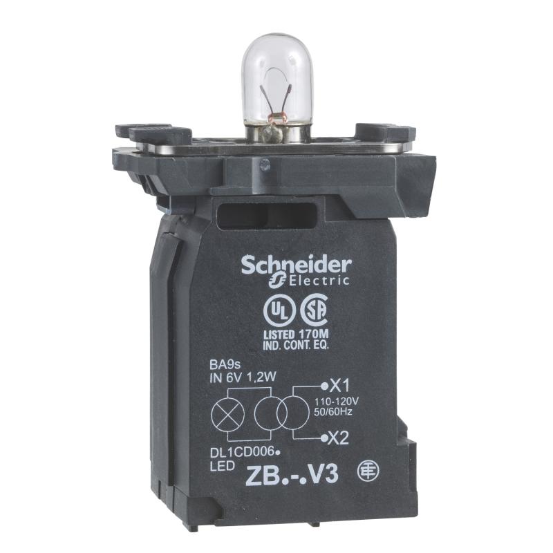 Harmony XB5 corps voyant tranfo lampe BA9s 230/240VAC SCHNEIDER ZB5AV4