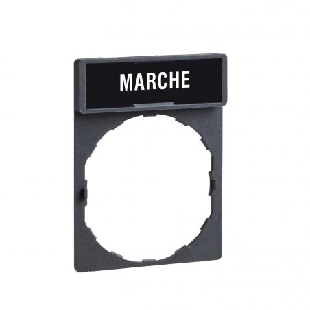 Harmony porte-étiquette 30x40 + étiquette 'MARCHE' 8x27 blanc/noir SCHNEIDER ZBY2103