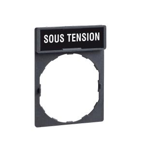 Harmony porte-étiquette 30x40 + étiquette 'SOUS TENSION' 8x27 blanc/noir SCHNEIDER ZBY2126 2