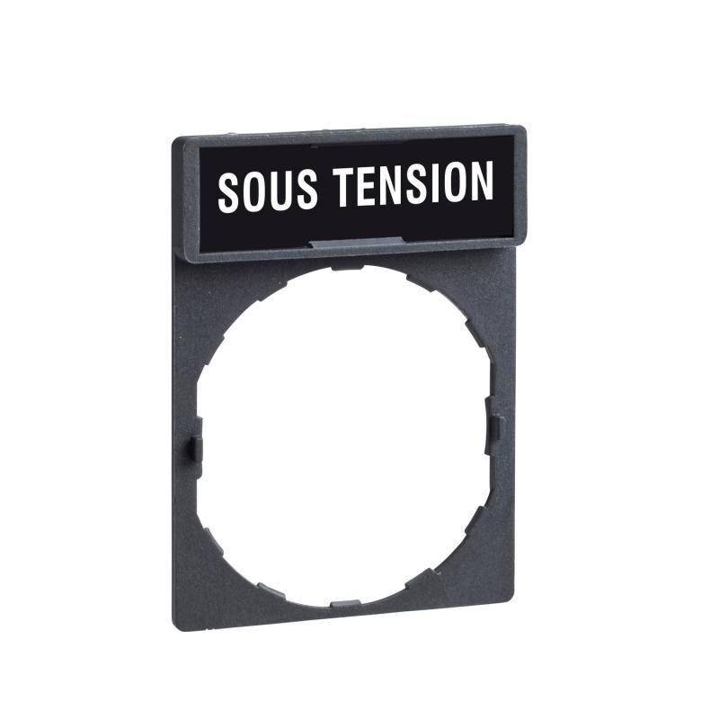 Harmony porte-étiquette 30x40 + étiquette 'SOUS TENSION' 8x27 blanc/noir SCHNEIDER ZBY2126
