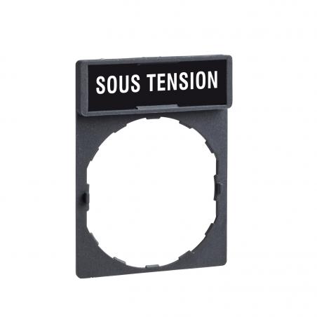 Harmony porte-étiquette 30x40 + étiquette 'SOUS TENSION' 8x27 blanc/noir SCHNEIDER ZBY2126