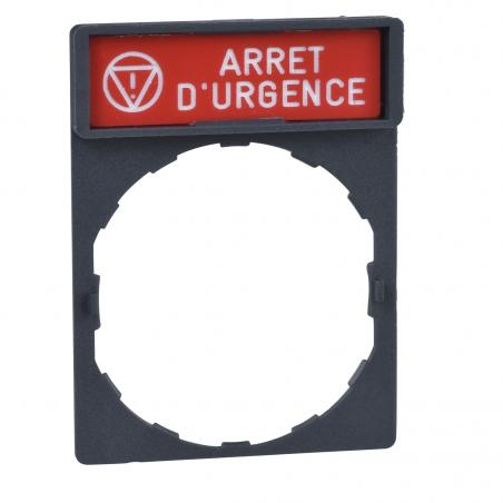 Harmony porte-étiquette 30x40 + étiquette 'ARRET D'URGENCE' 8x27 blanc/rouge SCHNEIDER ZBY2130