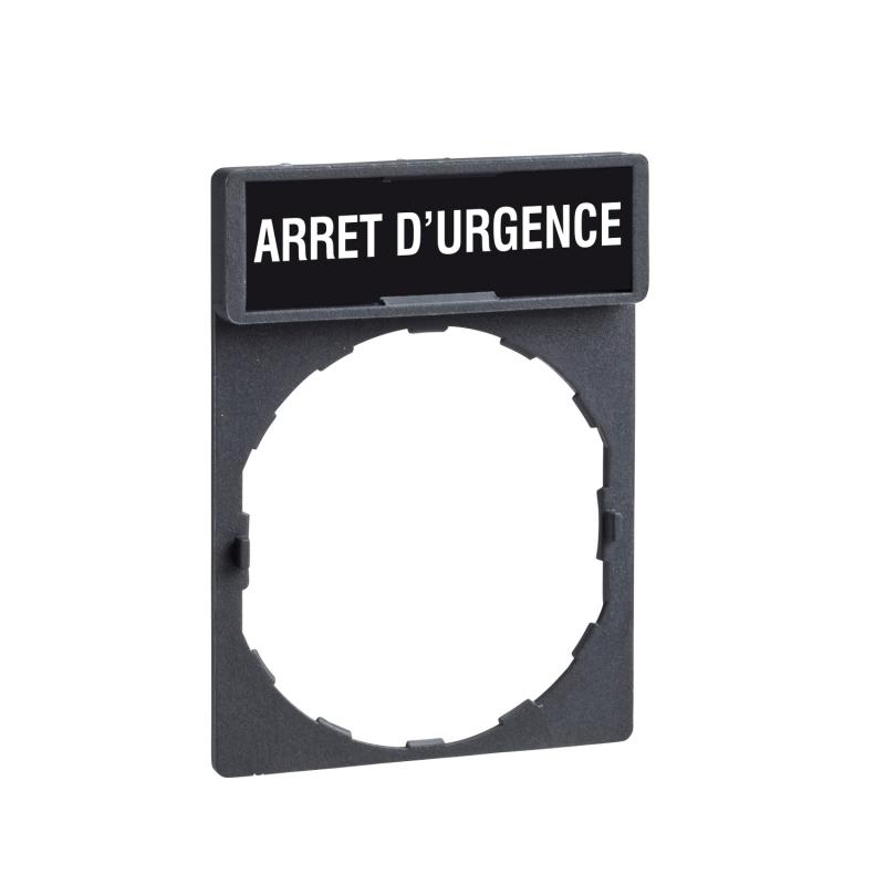 Harmony porte-étiquette 30x40 + étiquette 'ARRET D'URGENCE' 8x27 blanc/rouge SCHNEIDER ZBY2130