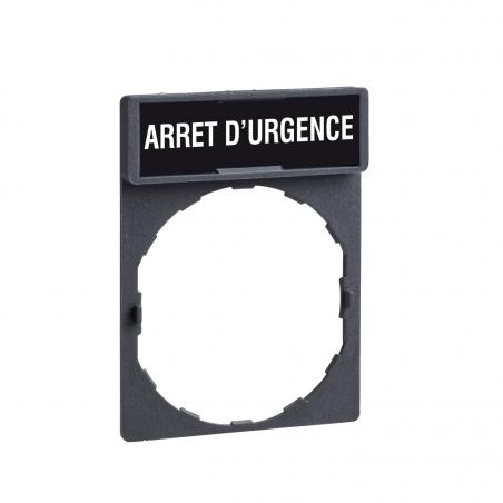 Harmony porte-étiquette 30x40 + étiquette 'ARRET D'URGENCE' 8x27 blanc/rouge SCHNEIDER ZBY2130