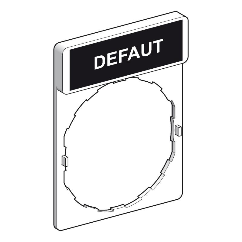 Harmony porte-étiquette 30x40 + étiquette 'DEFAUT' 8x27 blanc/noir SCHNEIDER ZBY2134