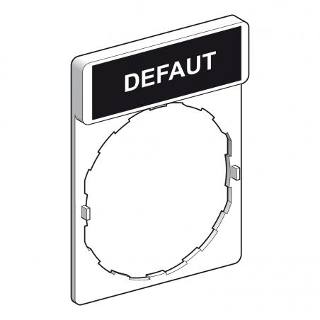 Harmony porte-étiquette 30x40 + étiquette 'DEFAUT' 8x27 blanc/noir SCHNEIDER ZBY2134