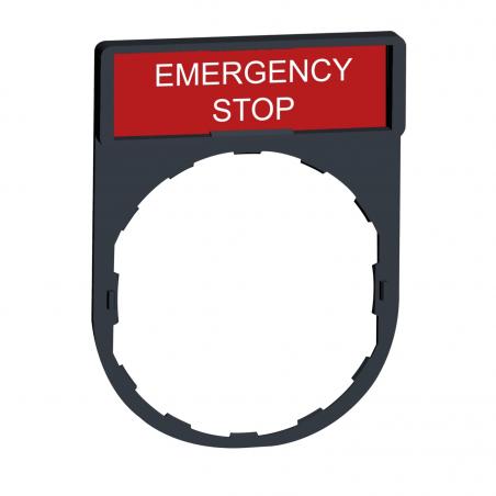 Harmony porte étiquette 30 x 40 mm standard diam. 22 avec étiquette EMERGENCY STOP SCHNEIDER ZBY2330